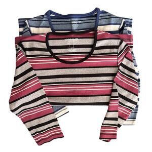 TOPS WOMEN NEW lot Of 2 girls (r)elativity “T” Sz S 3/4Sleeve pink blue